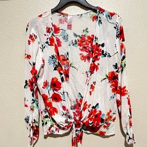 Floral White Blouse- Large